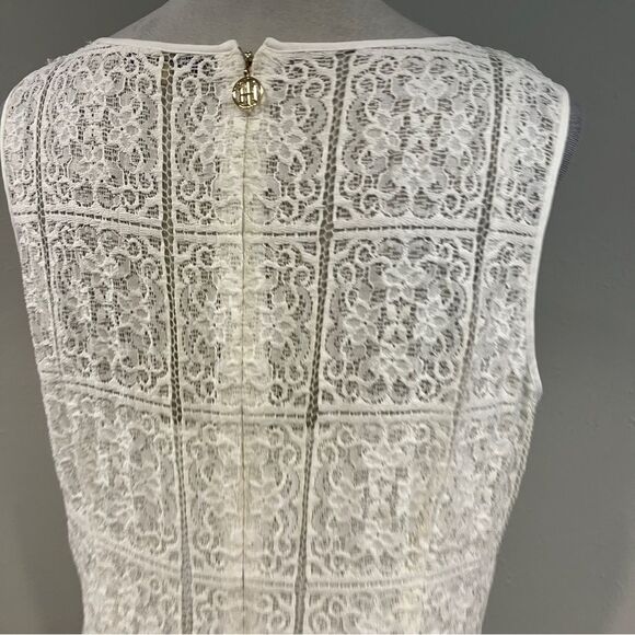 Tommy Hilfiger White sleeveless Lace Mini Dress size 14 - Picture 7 of 13